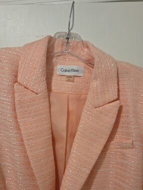 Calvin Klein Peach Tweed Blazer Jacket